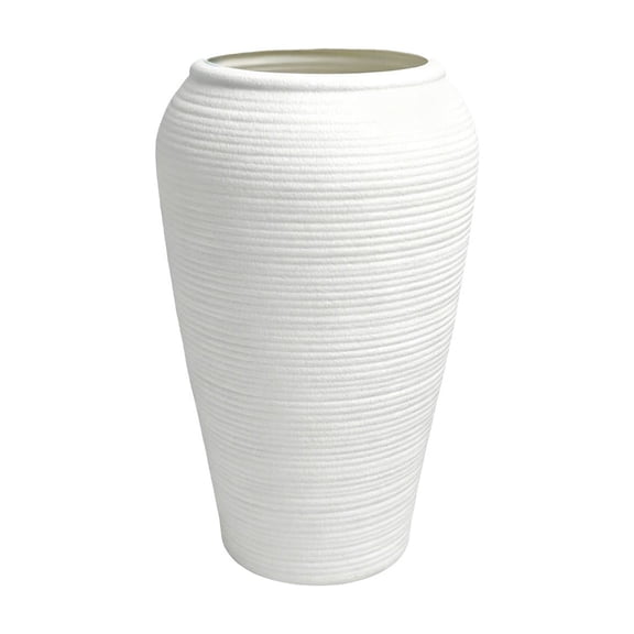 Vase for Home Decor - Boho Vases for Flower, Modern Textured Vase for Centerpieces, Living Room, Kitchen, Fireplace, Entryway Decor White