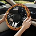 thumbnail image 5 of COEQINE Car Steering Wheel Cover Universal 15 Inch Non-Slip Comfortable Stretch Decorative Halloween Auto Steering Wheel Protector Automobile Accessories, Pumpkin Star, 5 of 7