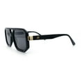 thumbnail image 6 of Gentlemans Geometric Flat Top Racer Thick Plastic Hipster Fashion Sunglasses All Black, 6 of 8