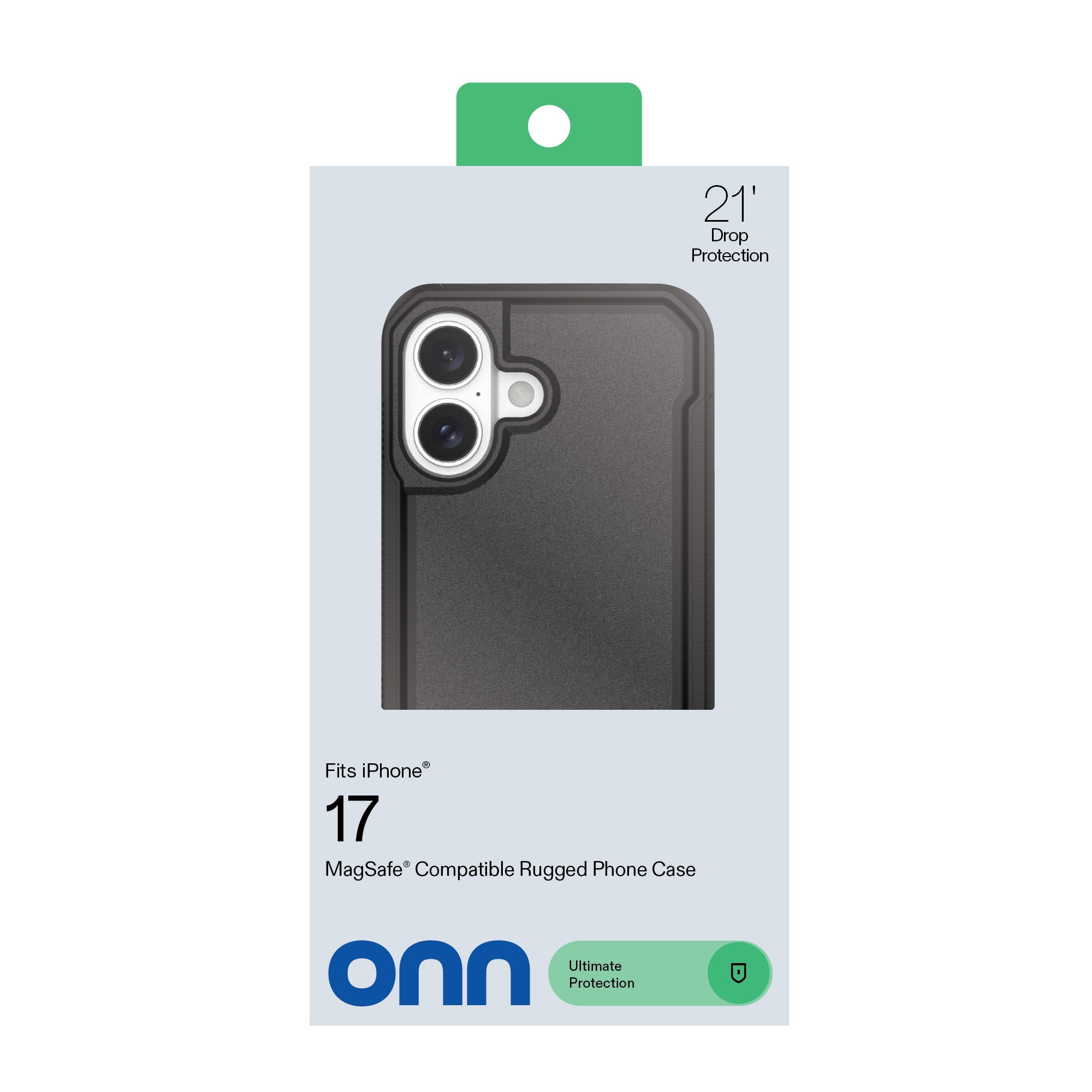 onn MagSafe Compatible Rugged Phone Case for iPhone 17 - Black