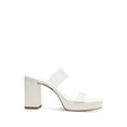 thumbnail image 4 of SCHUTZ Womens White Transparent 1" Platform Padded Goring Ariella Square Toe Block Heel Slip On Heeled Sandal 10 B, 4 of 4