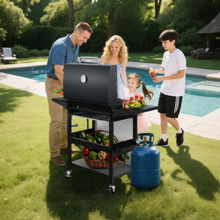 40000BTU Gas Grill with 4 Universal Wheels & Bottle Opener