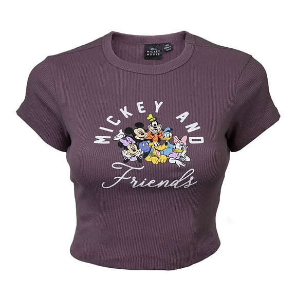 Juniors' Mickey & Friends Classic Pals Cropped T-Shirt