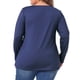 thumbnail image 3 of Blusas de mujer de tallas grandes Agnes Orinda, camisetas de manga larga con cuello acanalado y recogido, blusas sueltas y casuales 1X azul oscuro, 3 of 6