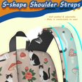 thumbnail image 5 of Black and White Cat and Mushroom 17" Waterproof Oxford School Backpacks for Teens, S-Shape Padded Straps, for School, Travel, Hiking, Camping, 5 of 5