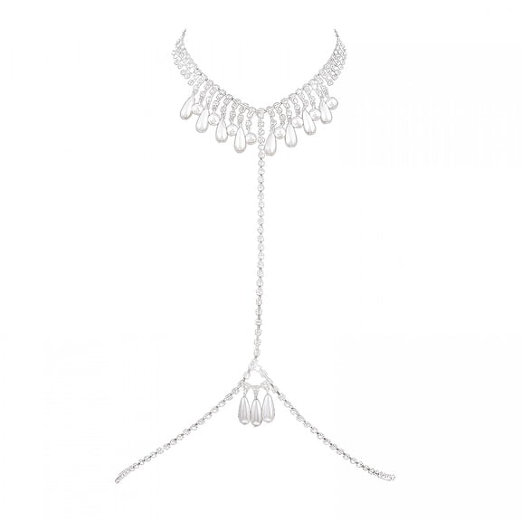 DESIGNICE Crystal Body Chain Bikini Body Chains Nightclub Chest Chain Fashion Body Jewelry for Women and Girls