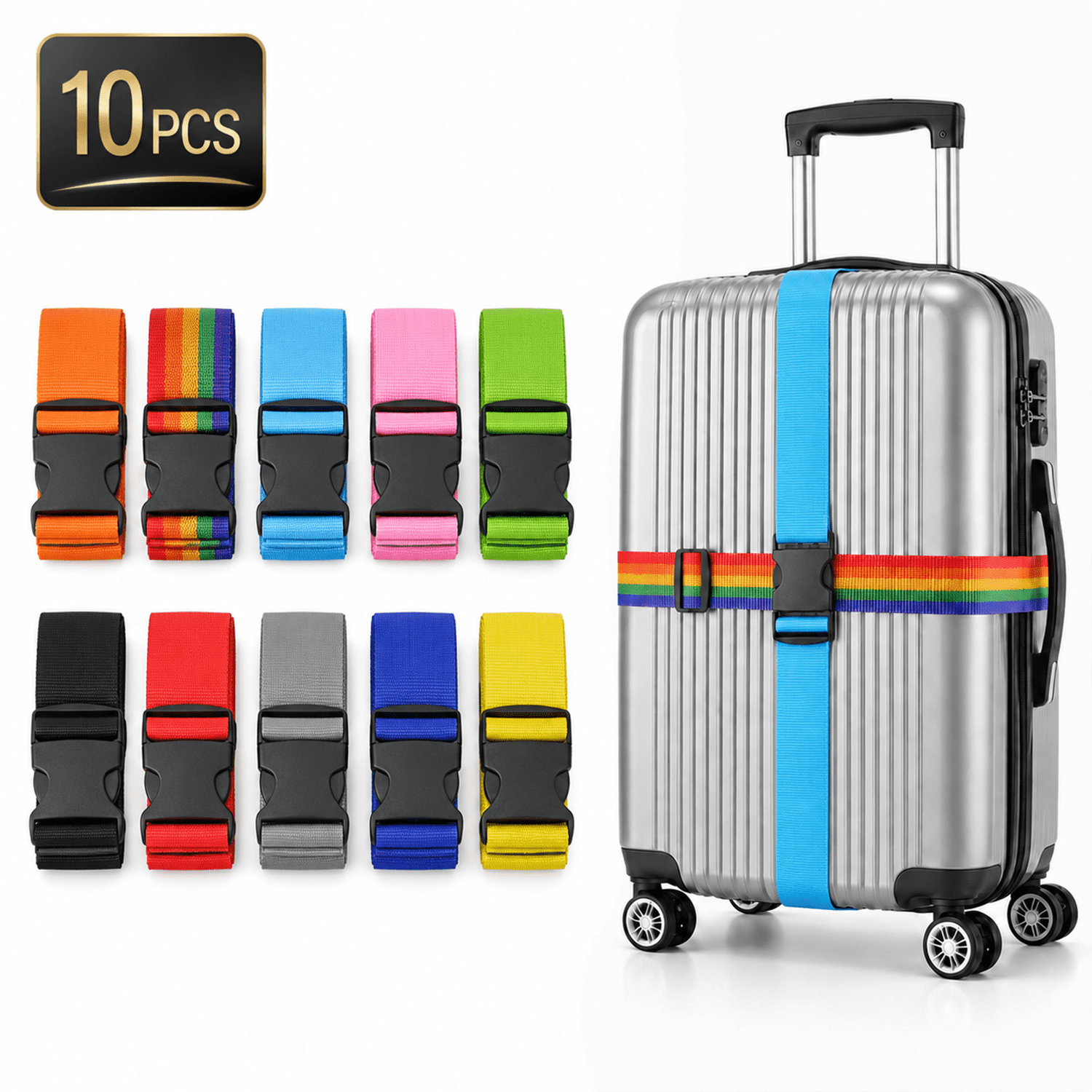 LELE LIFE 8Pack Utility Straps with Quick-Release Buckle, 59