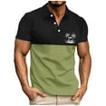 thumbnail image 2 of Zylanna Men's Golf Polo Shirts, Short Sleeve Printed Turn Down Collar Fashion Business Casual Pullover Tee for Men Army Green Size S, 2 of 4