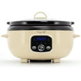 thumbnail image 3 of MegaChef 6.5 Quart Oval Electric Digital Slow Cooker in Cream with Black Pot, 3 of 6