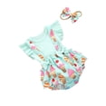 thumbnail image 4 of Gupgi Newborn Baby Girl Clothes Ruffle T-shirt Ice Cream Print Strap Shorts, 4 of 9