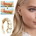 thumbnail image 4 of kayannuo Hair Clip Without Ear Hole Slimming Ear Rings Metal Ear Nail Multilayer Diamond Inlaid C-shaped Lymph Detumescence Ear Rings, 4 of 4