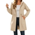 thumbnail image 5 of IUYRTFE Women's Long Zip Up Hoodie Jacket with Pockets Casual Lightweight Hooded Coat, 5 of 7