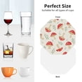 thumbnail image 6 of Honeii Cartoon Flat Mushrooms print Leather Coaster Set of 4, ideal for safeguarding your furniture from drinks spills and effortless cleanup-Octagon, 6 of 6
