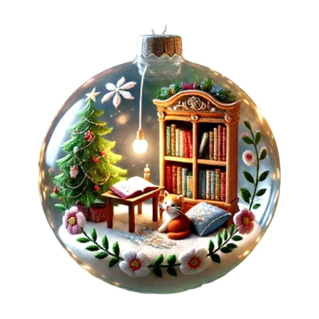 Colgante de acrílico para árbol de Navidad de 8 cm | Adorno de acrílico transparente duradero con anilla para colgar | Decoración festiva | Versátil para estilos clásicos, modernos y caprichosos |