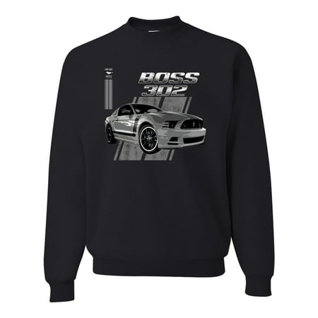 Boss 350 Mustang for Muscle Car lovers | Mens Cars and Trucks Crewneck Graphic Sweatshirt, Black, Small