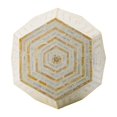 thumbnail image 2 of Taburete Hexagonal Capiz Accent de Table Benzara, 53 cm, color beige y blanco, 2 of 5
