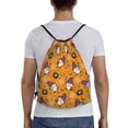 thumbnail image 2 of Kdxio Halloween Witches Gnome Print Drawstring Backpack Bag,Waterproof Draw String Back Sack, Gym Drawstring Bags Swim Bag For Unisex, 2 of 9