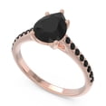 thumbnail image 2 of 2.30 Carat Pear Cut Black Onyx Gemstone Unique Wedding Ring for Ladies Solid 18K Rose Gold Size 5 by Diamond-Capitals, 2 of 8