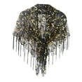 thumbnail image 3 of Yinanstore Women Shawl Wrap Unique Sequin Shawl Cape for Formal Occasion Festival Dance Black, 3 of 8