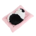 thumbnail image 4 of Juguete interactivo para mascotas con sonido, forma de gato blanco y negro, con forma de gato durmiendo sobre una almohadilla., 4 of 14