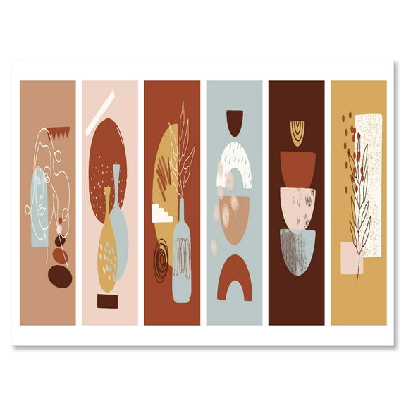 Designart ' Compostion Minimalistic of Organic Shapes V ' Modern Canvas Wall Art Print