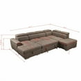 thumbnail image 7 of 128" Sofa U Shaped Sectional Couch with Ottomans Reversible Modular Sofa 7 Seater Couch with Storage Seat for Living Room with Adjustable Headrest, Brown, 7 of 7