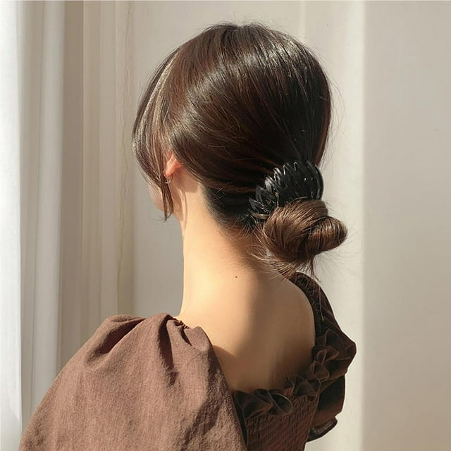 Femmes Griffes de Cheveux Clip Fixe Mode Épingle à Cheveux Oiseau Nid Épingle à Cheveux Extensible Queue de Cheval Coiffure Décoration Boucle Cadeaux Fête de Mariage Noir