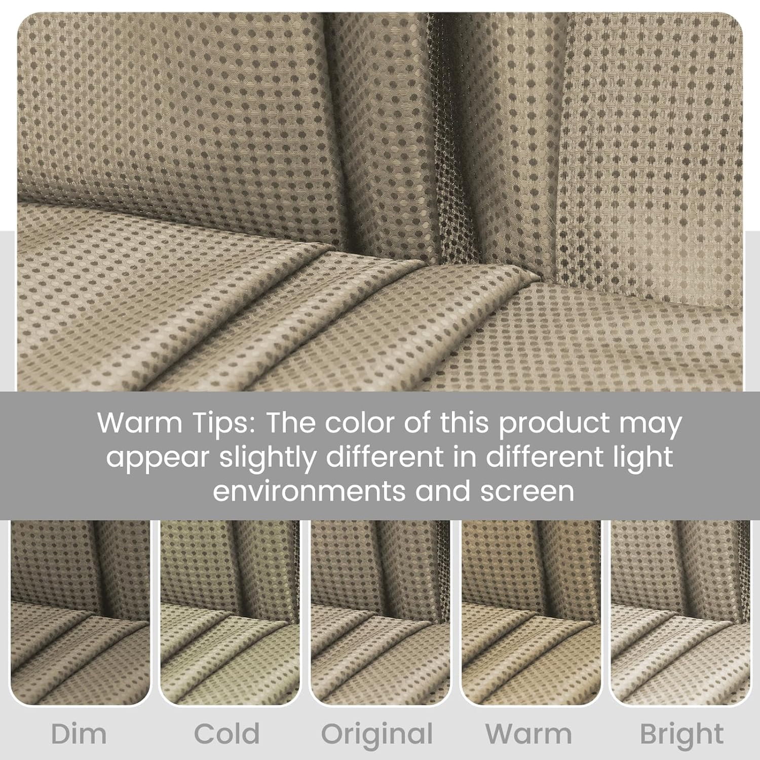 Waffle Weave Hookless Shower Curtain with Snap in Liner, DawnJoanHD Beige Polyester Fabric Shower Curtains with See Through Top Window, 71" x 74"