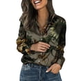 thumbnail image 3 of Womens Tops Casual Printed Satin Long Sleeve Shirt Retro Flower Design Blouses for Women Dressy Casual, 3 of 9