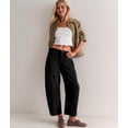 thumbnail image 5 of Women'S Corduroy Pants Mid-Rise Elastic Waist Cord Pant Casual Wide Leg Baggy Trouser with Pockets Black L, 5 of 9