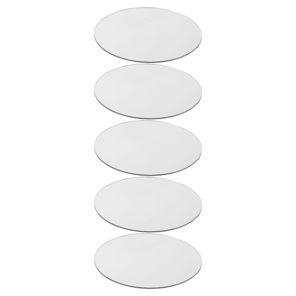 PAMINGONO 5Pcs Small Craft Mirrors Plated Silver Acrylic Self Adhesive Round Mirror Tiles for Wall Decor