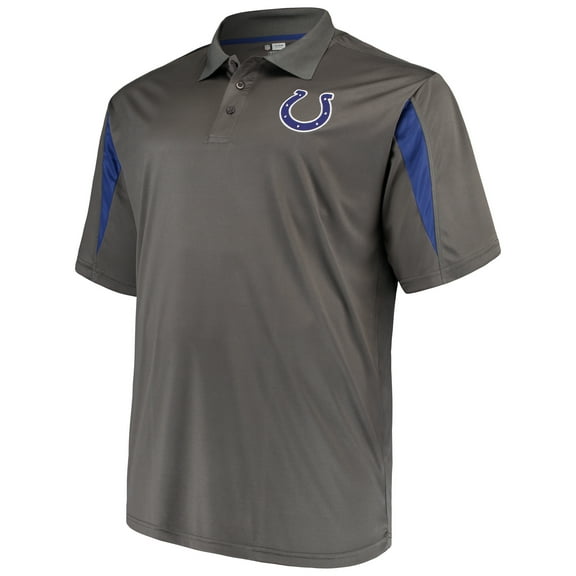 Men's Majestic Charcoal Indianapolis Colts Big & Tall Pieced Polo