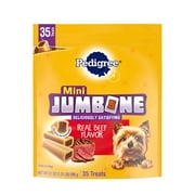 Pedigree Mini Jumbone Small Dog Treats Real Beef Flavor, 21 Oz. Pack (35 Treats)