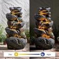 thumbnail image 6 of 36.2''Tall Rock Outdoor Water Fountain, 5 Tiers Cascading Natural Outdoor Fountains and Waterfalls with LED Lights, Water Feature for Garden, Patio, Deck, Backyard Decor, 6 of 9