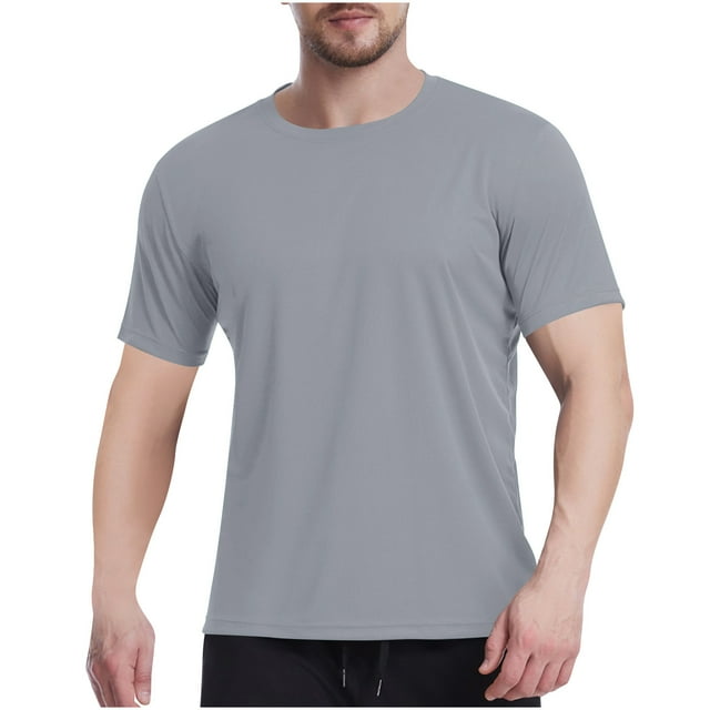Plebaso T-Shirts Athlétiques pour Hommes Manches Courtes Col Rond T-Shirts Respirants Unis pour Course