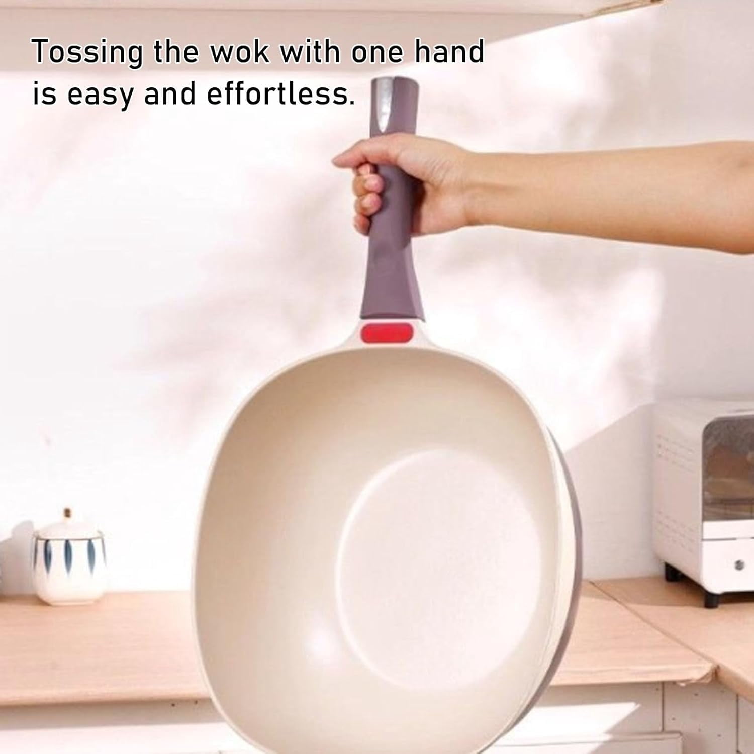 12 In Titanium Alloy Non Stick Pot Sets, Multipurpose Deep Saute Titanium Frying Pan, Ergonomic Stay-Cool Handle, for Cooking Frying Stewing Induction & Gas Stove Compatible (Yellow)