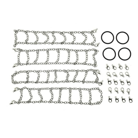 Antislip Snow Chain Tire Chain Set of 4 for MN82 Upgraded Car Metal Tire Chain Model Vehicle Modified Part & Kits