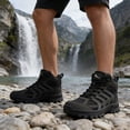 thumbnail image 2 of MeMoride Men's Waterproof Hiking Boots Mid-Top Hiking Shoes for Outdoor Trailing Trekking Camping Walking Shoes, 2 of 6