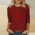 thumbnail image 5 of Vetsdori Plus Size Tops for Women Valentine Blouses Casual Gifts for Girlfriend,Crew Neck Graphic 3/4 Sleeve Summer Juniors Shirts Cute, 5 of 5
