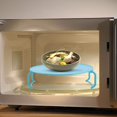 thumbnail image 2 of ZOUSSIQI Microwave Heating Tray, 23.5cm Round Stacker Plastic Multi-Functional Layered Steaming Rack Tray with Handle for Cooking Kitchen Accessories(Blue) CA919-60205, 2 of 9