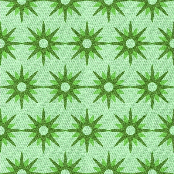 Ahgly Company Indoor Square Patterned Light Green Area Rugs, 6' Square
