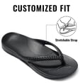 thumbnail image 4 of Smile Popcorn Women's Flip Flops Lightweight Thong Sandals Summer Beach Sandals with Arch Support, Black, 4 of 7