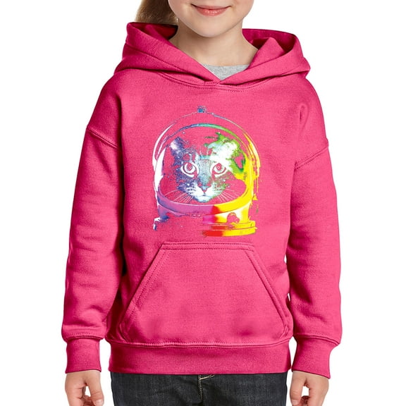 IWPF - Big Girls Hoodies and Sweatshirts - Space Cat