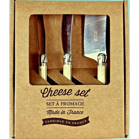 

Laguiole Mini Cheese Set - Pale Horn Set of 3 Utensils Boxed