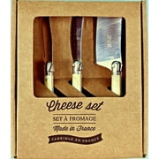 Laguiole Mini Cheese Set - Pale Horn, Set of 3 Utensils, Boxed