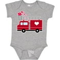 thumbnail image 3 of Inktastic Valentine's Day Red Firetruck with Pink Hearts Boys or Girls Baby Bodysuit, 3 of 5