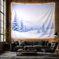 thumbnail image 6 of Snowy Pine Forest in Misty Mountains, Peaceful Watercolor for Nature Lovers, Winter Landscape Decor, Christmas Gift, Tapestry Wall Hanging for Bedroom and Living Room, 6 of 7