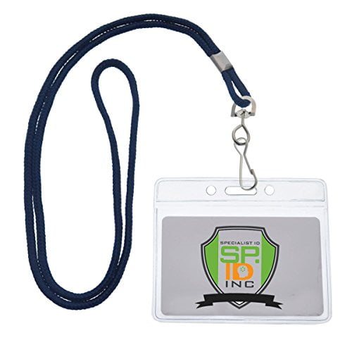 25 Pack of Premium Name Tag Badge Holders with Lanyards (Horizontal) by