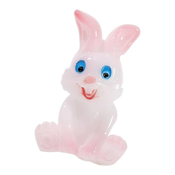 Figura de Pascua, mini estatua de mesa, decoraciones para pasteles, estatuas artesanales de resina, accesorios de jardín de hadas para Pascua, macetas Conejo A Hugo Mini estatuas