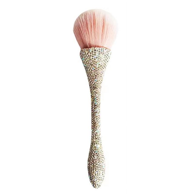 Brocha de maquillaje en polvo suelto de cintura pequeña con incrustaciones de diamantes, brocha de rubor de copa única de gran tamaño, para trabajadores de belleza